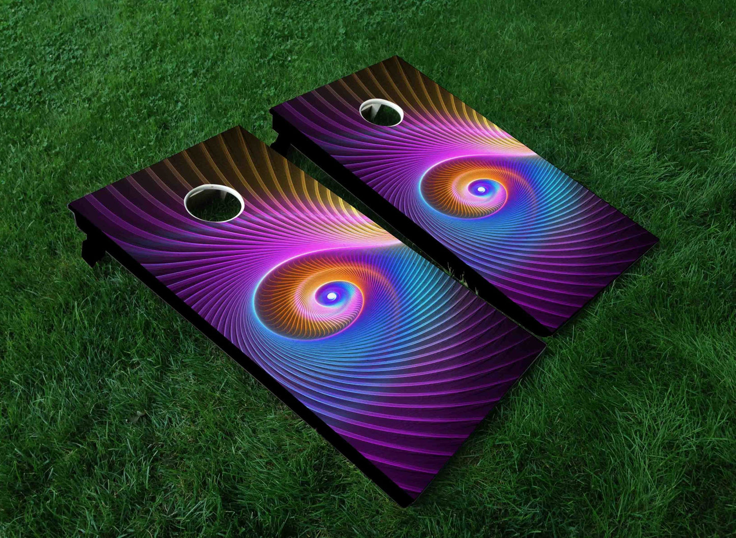3D Galaxy Spiral Cornhole Board
