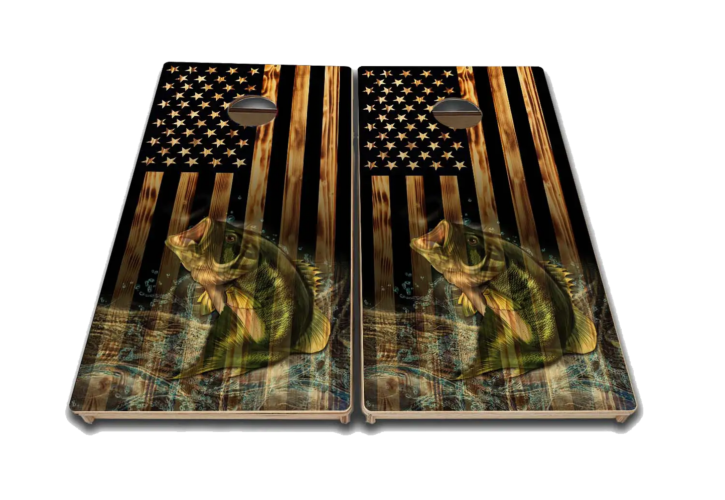 Big Mouth Bass And Flag Boards