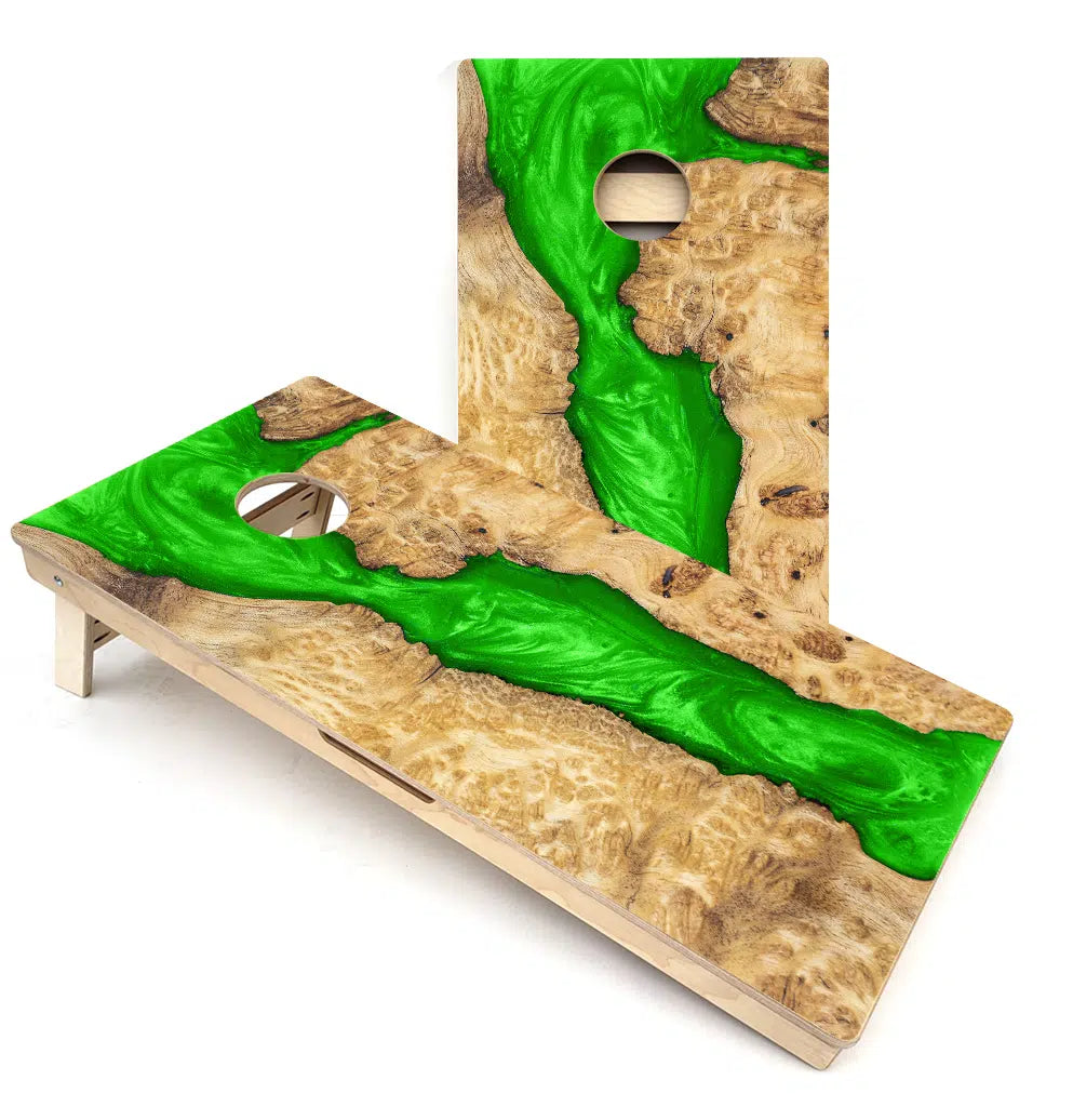 Green Epoxy Looking Cornhole Board