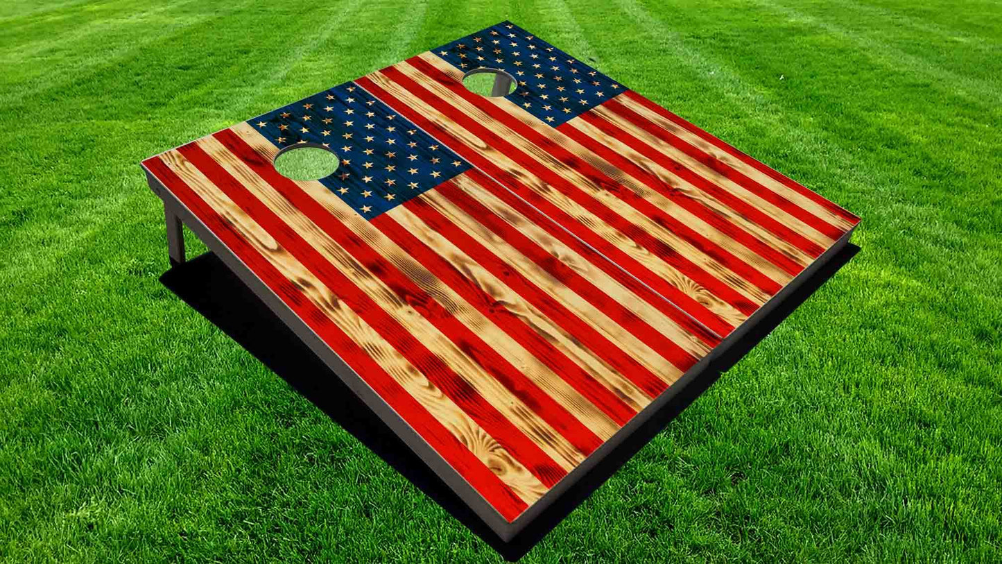 Rugged American Flag Cornhole Board