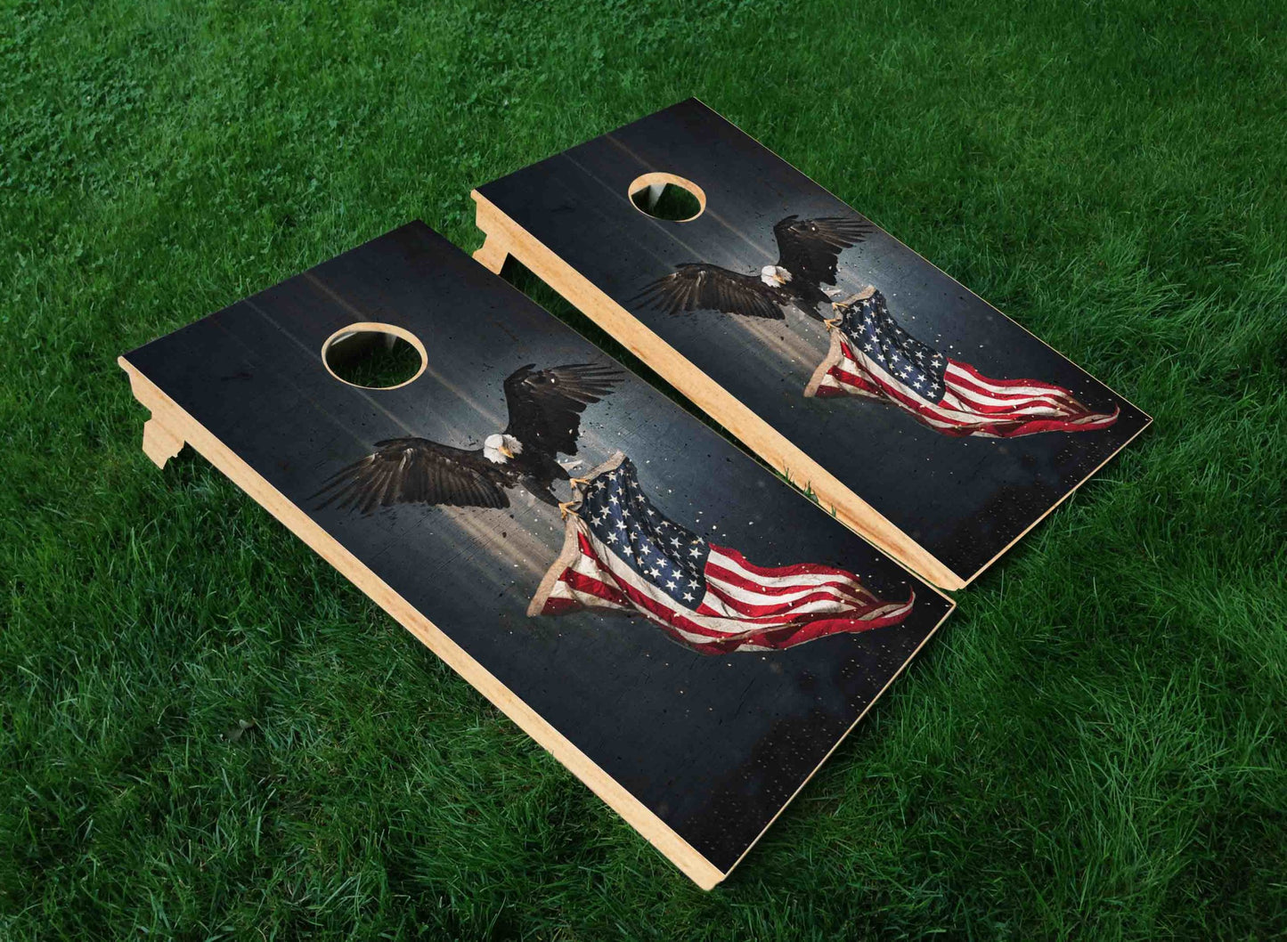 Eagle Carrying American Flag Cornhole Board