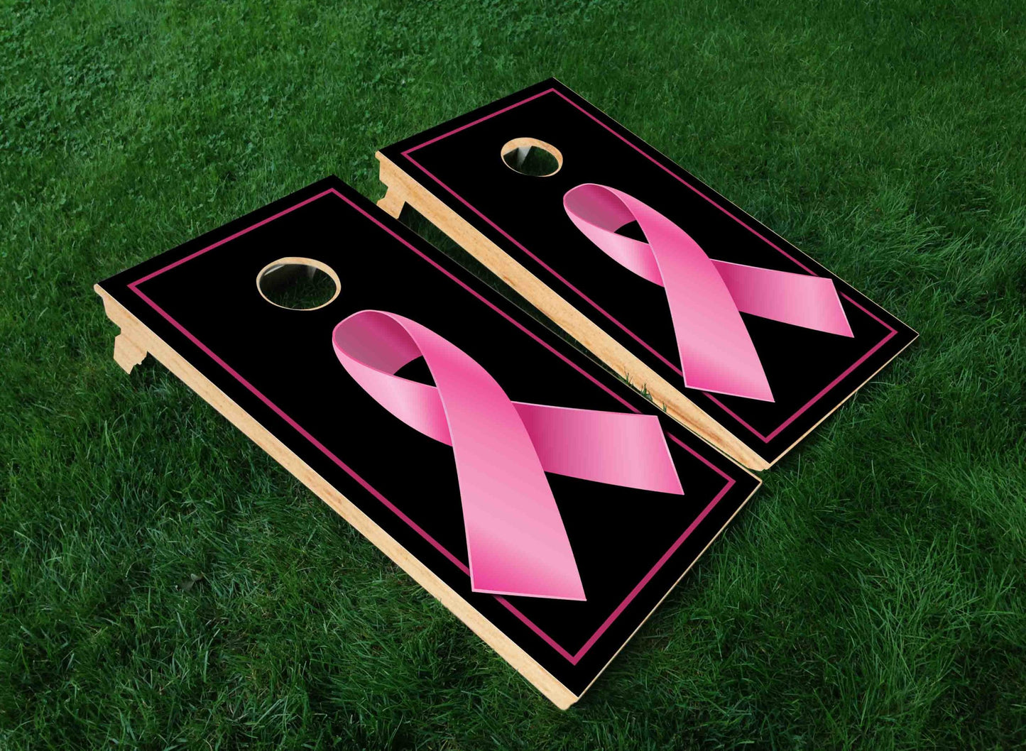 Pink Ribbon Cornhole Board