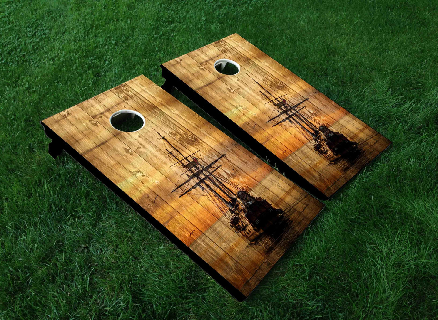Pirate Boat Cornhole Board
