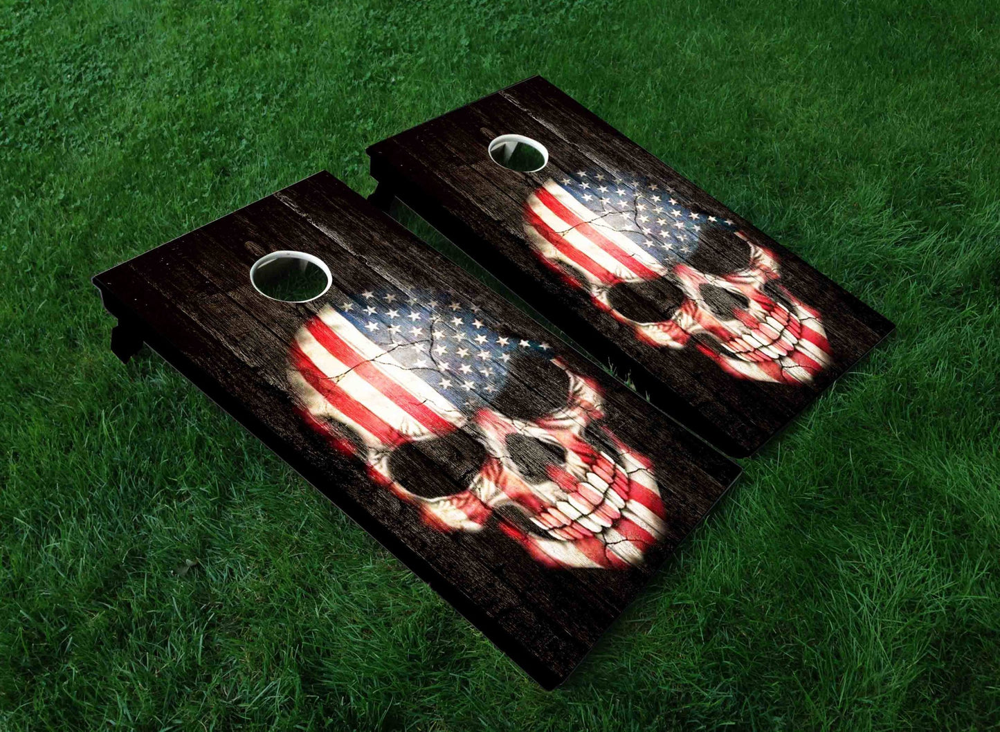 Skull Flag Cornhole Board