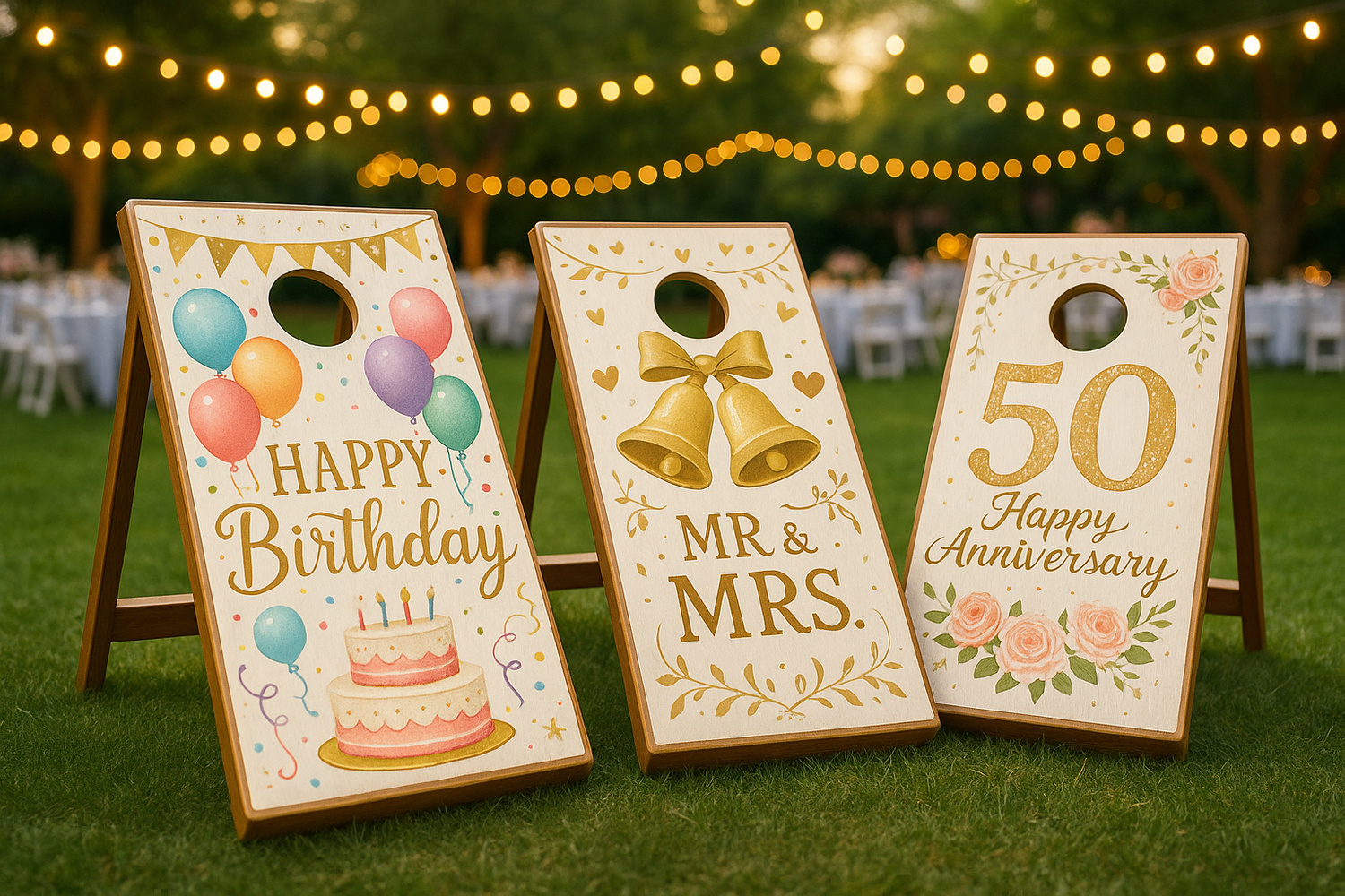 Celebration cornhole sets