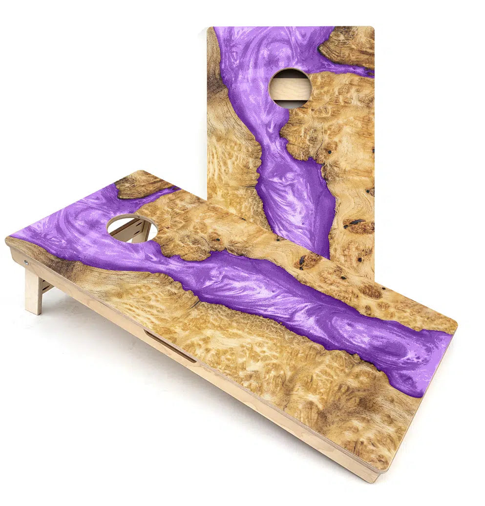 Purple Epoxy Looking Cornhole Board