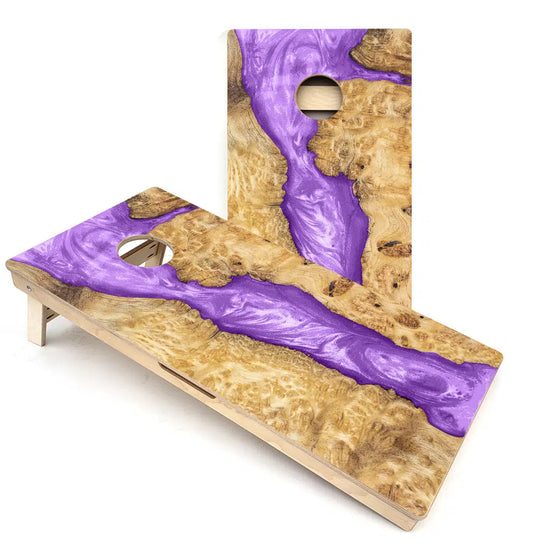 Purple Epoxy Looking Cornhole Board