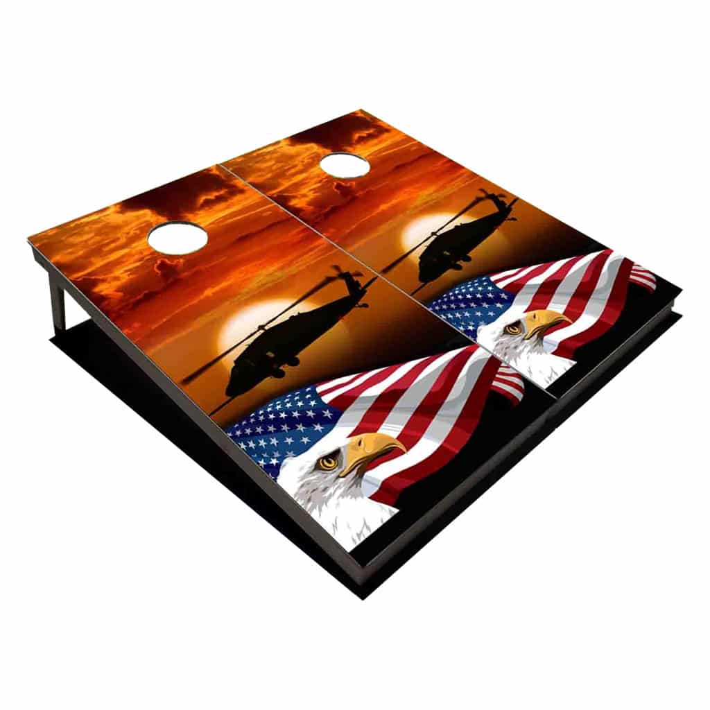 America Sunset Troop Pride Cornhole Board
