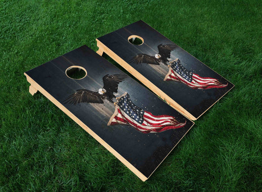 Eagle Carrying American Flag Cornhole Board